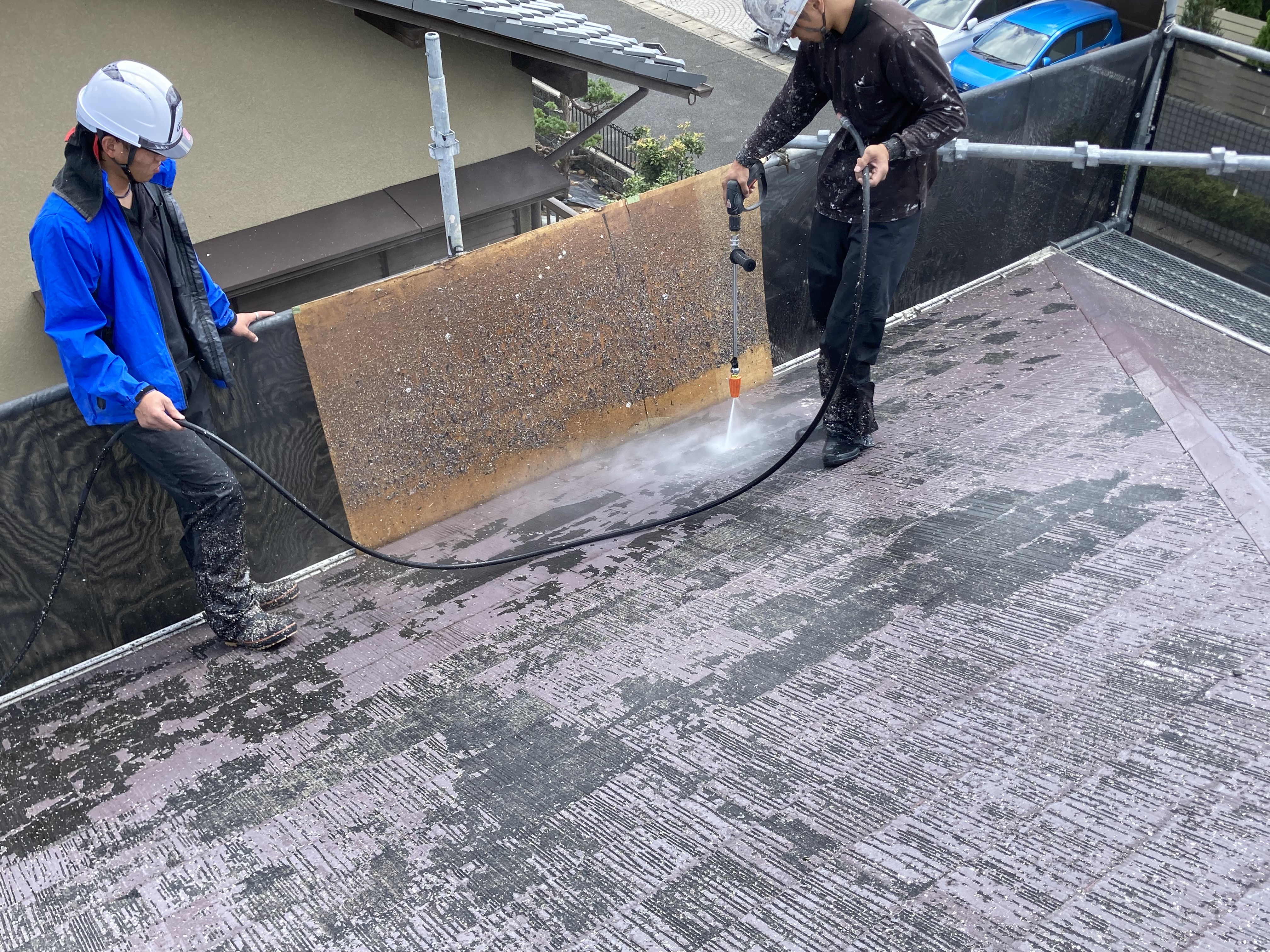 屋根　高圧洗浄 (2)
